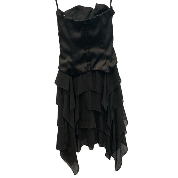 Jessica McClintock Y2K Fairy Dress Size 6 Black Corset Whimsigoth Witchy Formal - Picture 6 of 12